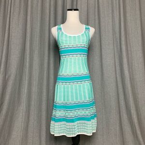 M by Missoni green, white,  pink knit a-line dress